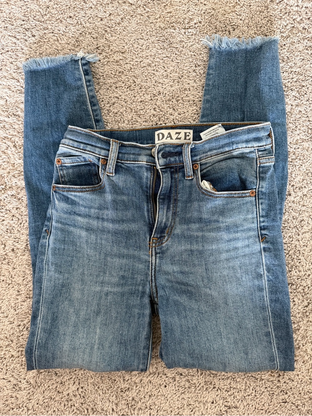 Daze Frayed Hem Skinny Jeans - Size 25